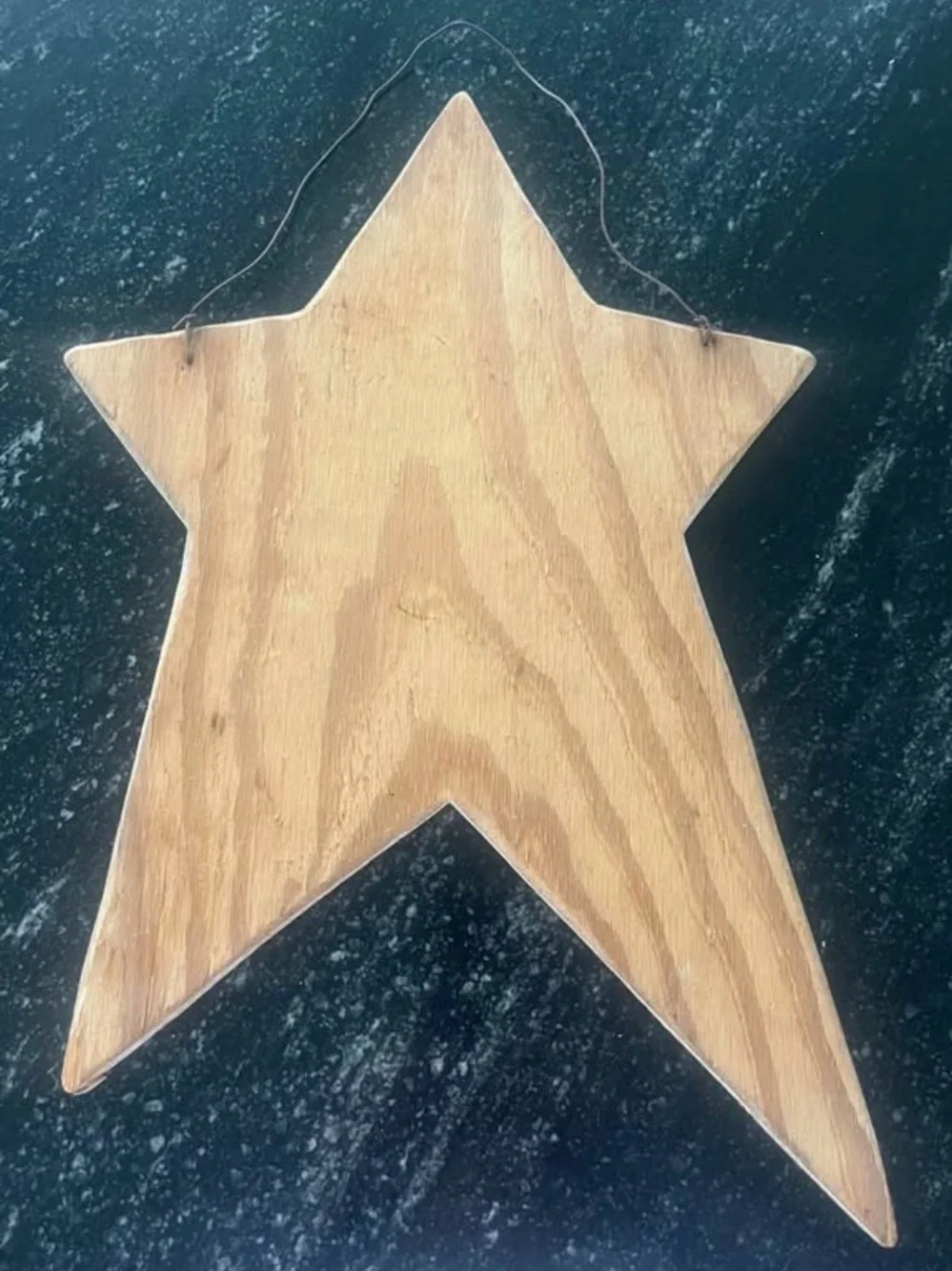 Wooden Star Wall Hanging with Red Stars